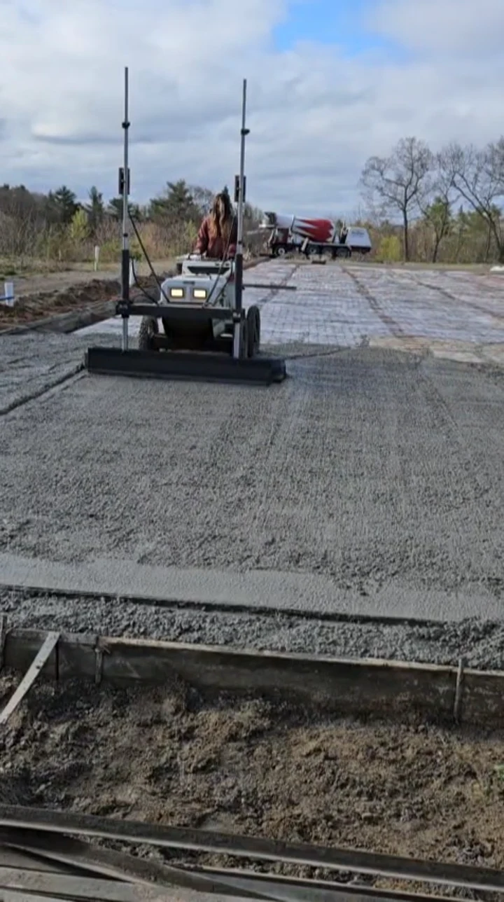 Bernard Concrete finishing work, still from job-site video