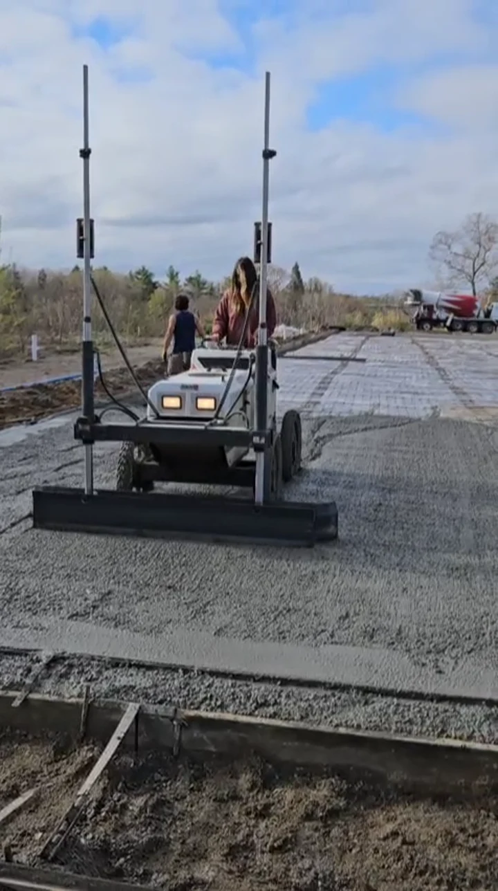 Bernard Concrete finishing work, still from job-site video