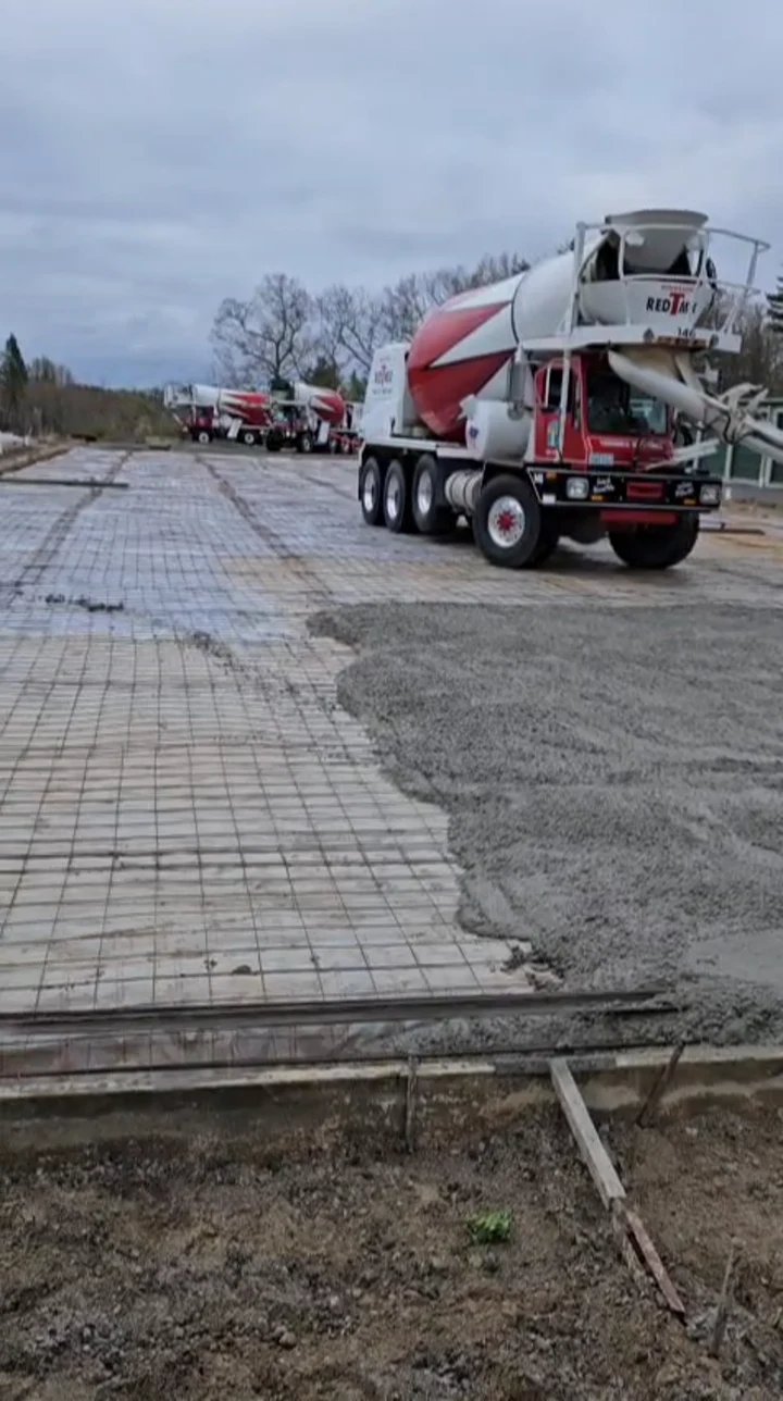 Bernard Concrete finishing work, still from job-site video